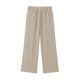 thumbnail image 5 of HH TRAF - Pantalón de pijama para mujer, estilo cintura alta, liso, pierna ancha, con bolsillos, plisado, cintura elástica, ajustado, largo, 5 of 5