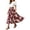 Red, variant on Women's Flowy Elastic High Waist Skirts Trendy Summer 2026 Boho Casual Beach Holiday Floral Print A Line Midi Skirt