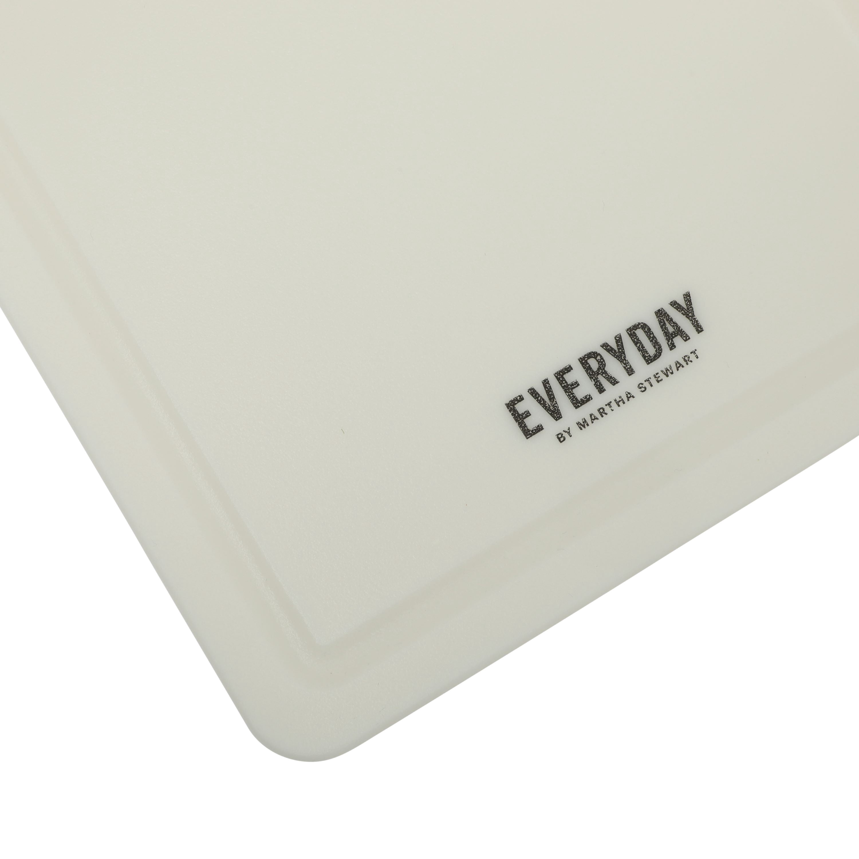 Martha Stewart 2-Piece Plastic Cutting Boards Set for Kitchen, Linen