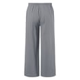 thumbnail image 6 of HOMADLES Boys Linen Pants Summer Loose Fit Wide Leg Baggy Joggers Pants Lightweight School Pants for Daily Wear Gray Size 160, 6 of 8