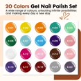 thumbnail image 2 of Set de esmaltes de uñas en gel JEWHITENY 23 unidades, 20 colores Salon & Home, 2 of 7