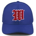 thumbnail image 2 of Daxton Premium Mid Profile Hat Semi Curved Visor Royal Cap White Red Gothic Embroidered, Letter W, 2 of 4
