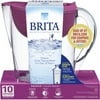 Brita Pacifica Water Filtration Pitcher with 1 Filter, 10-Cup, BPA Free, Berry