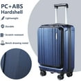 Carry On Cabin Luggage 20 Inch with Front Compartment & Expandable, Lightweight ABS+PC Hardshell