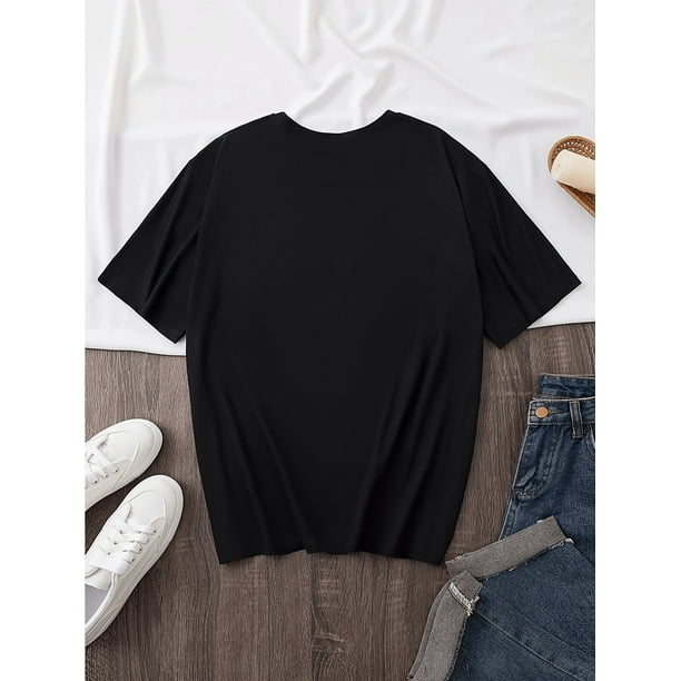 Three Girls, Best Friends, Girlfriends Printed Crew Neck T-Shirt, Spring Summer Casual Short Sleeve T-Shirt, Tops, Women'S Clothing, Simple Trend Fashion Personality Print Women'S T-Shirt