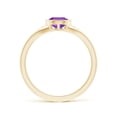 thumbnail image 2 of ANGARA Natural Bezel-Set Pear-Shaped 1 ct Amethyst Ring with Diamonds in 14K Yellow Gold for Women (Size-8x6mm) | February Birthstone, Anniversary, Jewelry Gift for Women | Natural Amethyst Ring, 2 of 10