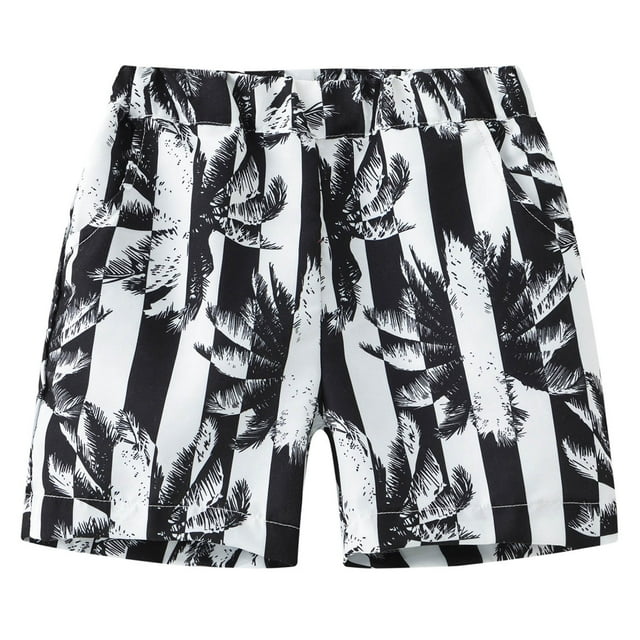 MIASHUI Maillots de Bain Garçon Shorts d'Été Légers de Plage Shorts de Natation,Noir,6-7 Ans