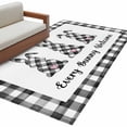 thumbnail image 2 of Happy Easter Black White Plaid Area Rug 4x6 FT, Non Slip Kids Room Carpet, Bunny Welcome Spring Washable Soft Floor Carpet Non-Shedding Throw Rug for Dorm Kitchen Study Room Home Office Bedside, 2 of 9
