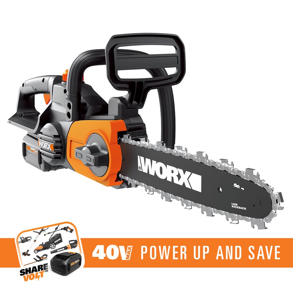 WORX WG380 40V 12? Cordless Chainsaw with Auto Tensioning and Lubrication Chain System Walmart