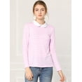 thumbnail image 3 of INSPIRE CHIC Disfraz de Halloween para mujer, manga larga, blusa a rayas en contraste Peter Pan Rosa XS, 3 of 6