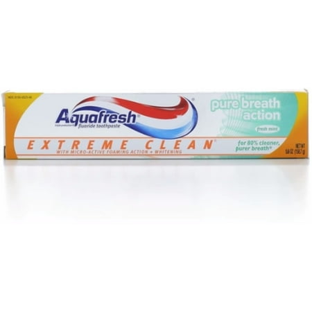 Aquafresh Extreme Clean Pure Breath Action Fluoride Toothpaste, Extreme Clean 5.6 oz (Pack of