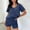 Navy, variant on 2 Piece Sets for Plus Size Women Casual Shorts Women Two Piece Outfits Sets Shorts Linen Linen Two Piece Set Women Summer