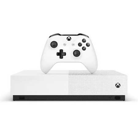 Microsoft Xbox One S 1TB All-Digital Edition Console (Disc-free Gaming), White, NJP-00024, w/Batteries and Charger Accessories Set