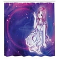 thumbnail image 3 of Ambesonne Anime Shower Curtain, Purple Anime Sitting, 69"Wx70"L, Purple Blue, 3 of 3
