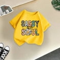 thumbnail image 4 of Likimi Toddler Kids Girls T-Shirt Short Sleeve Print Crewneck Tops Comfortable Loose Soft Spring Summer Tees Size 10-12 Years Yellow, 4 of 4
