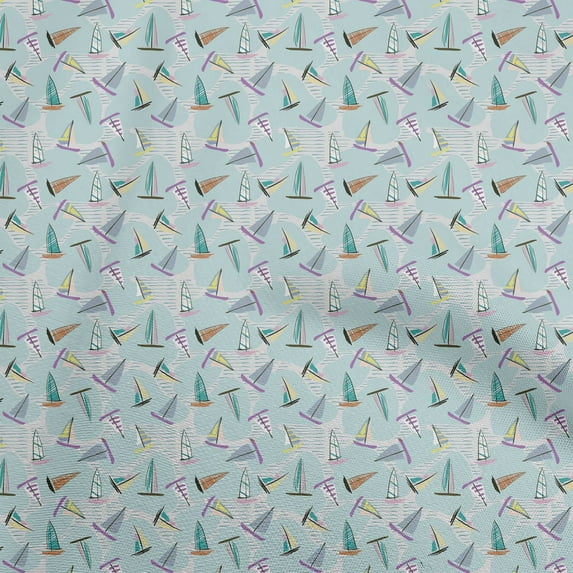 oneOone Cotton Jersey Light Blue Fabric Travel Dress Material Fabric Print Fabric By The Yard 58 Inch Wide