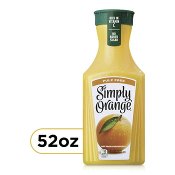 Simply Non GMO Orange Juice No Pulp, 52 fl oz Bottle
