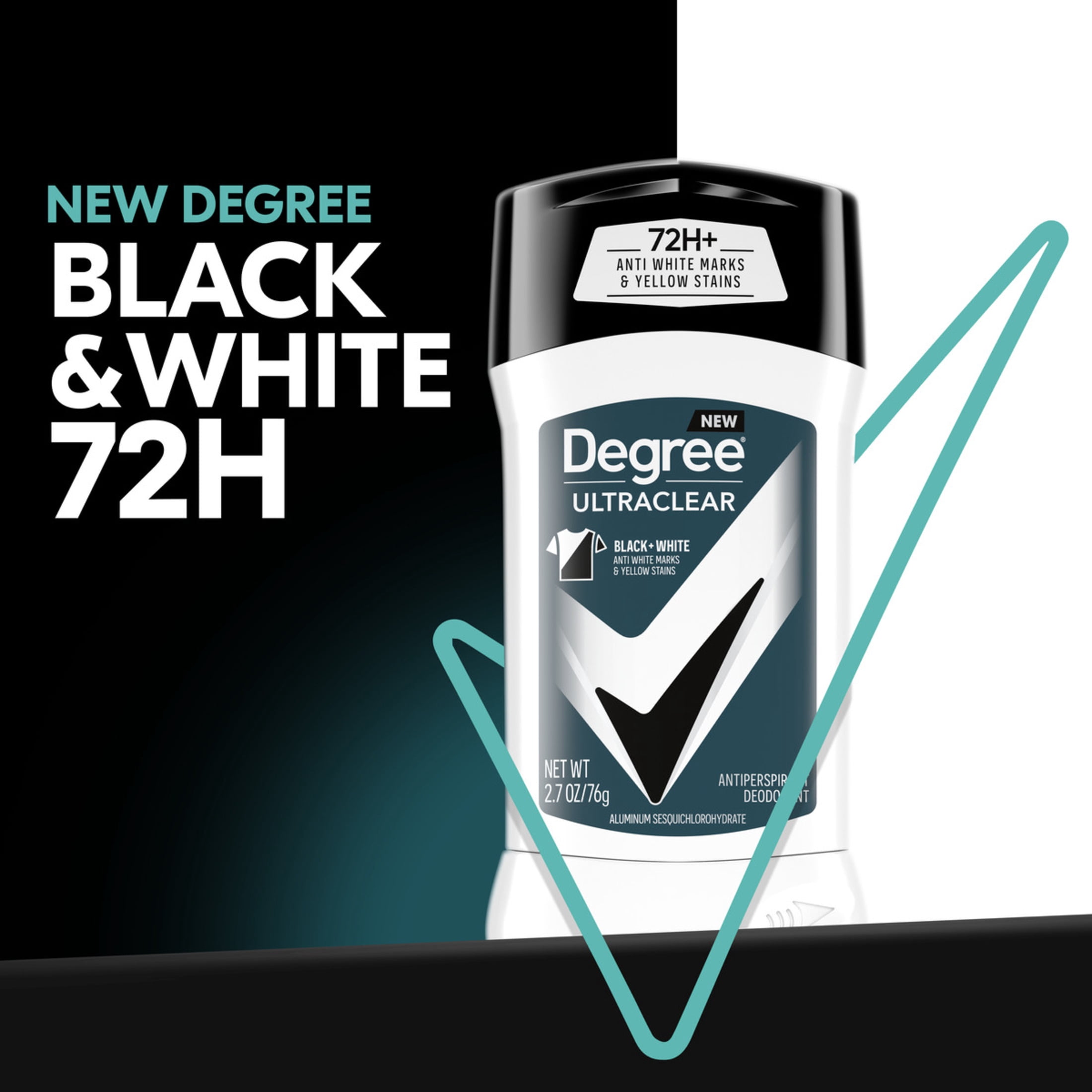 (4 pack) Degree Men UltraClear Antiperspirant Deodorant 72-Hour Sweat and Odor Protection Black+White Antiperspirant For Men With MotionSense Technology, 2.6oz