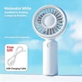 thumbnail image 6 of Liamobondopolis Rotatable Handheld Mini Cooling Fan USB Rechargeable, 3 Speed Portable Pocket Fan for Outdoor Beach Travel Commute Office 5.75in, 6 of 9