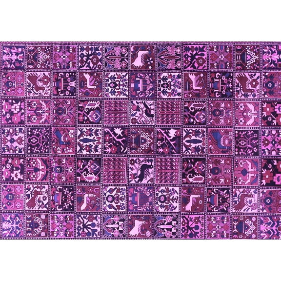 Ahgly Company Indoor Rectangle Persian Purple Traditional Area Rugs, 5' x 7'