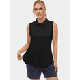 thumbnail image 4 of Rosvigor Workout Tank Tops for Women V Neck Golf Polo Shirts Loose Fit Summer Sleeveless Athletic Tops, 4 of 8