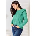 thumbnail image 2 of Double Take Ruffle Shoulder Long Sleeve T-Shirt, 2 of 10