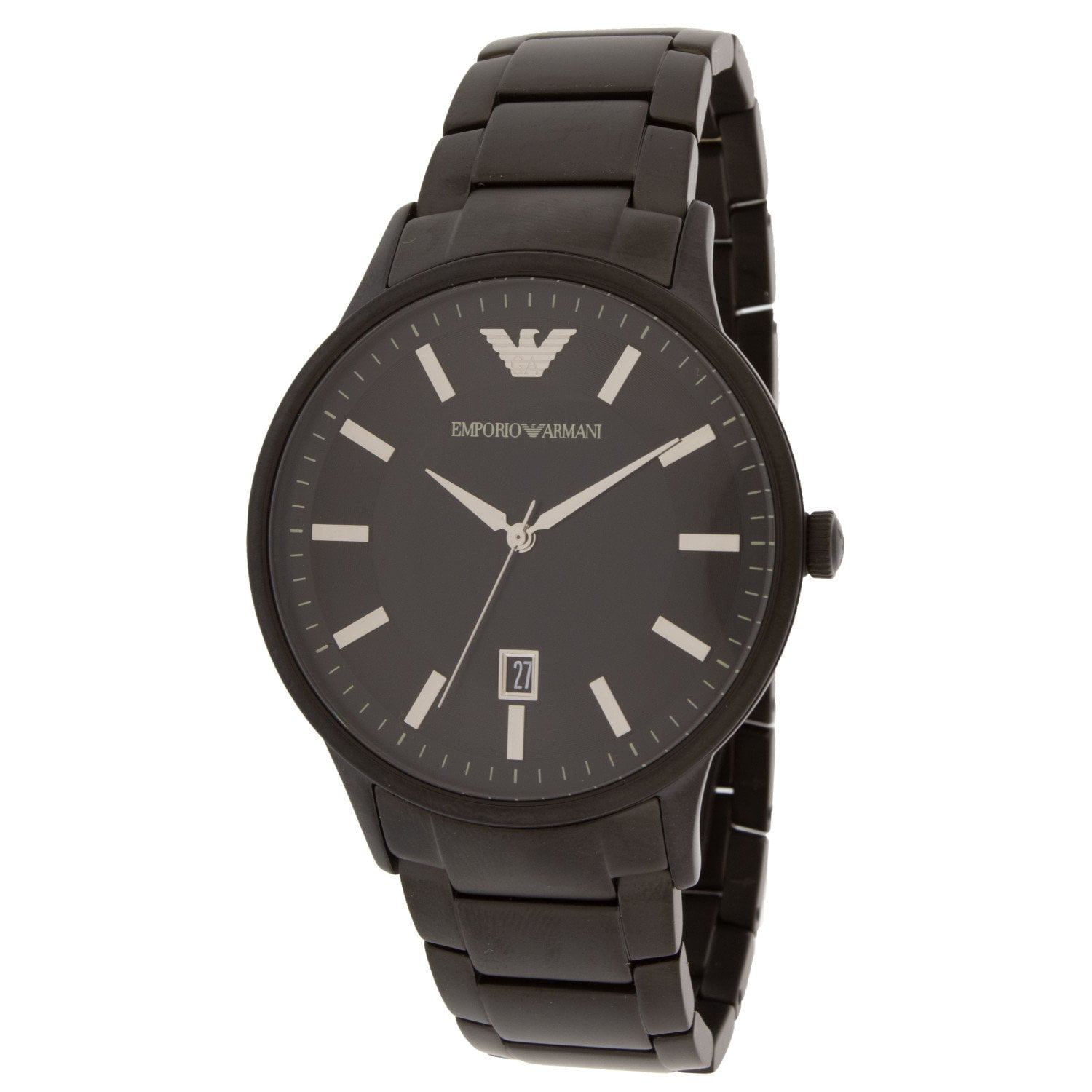 armani black stainless steel watch