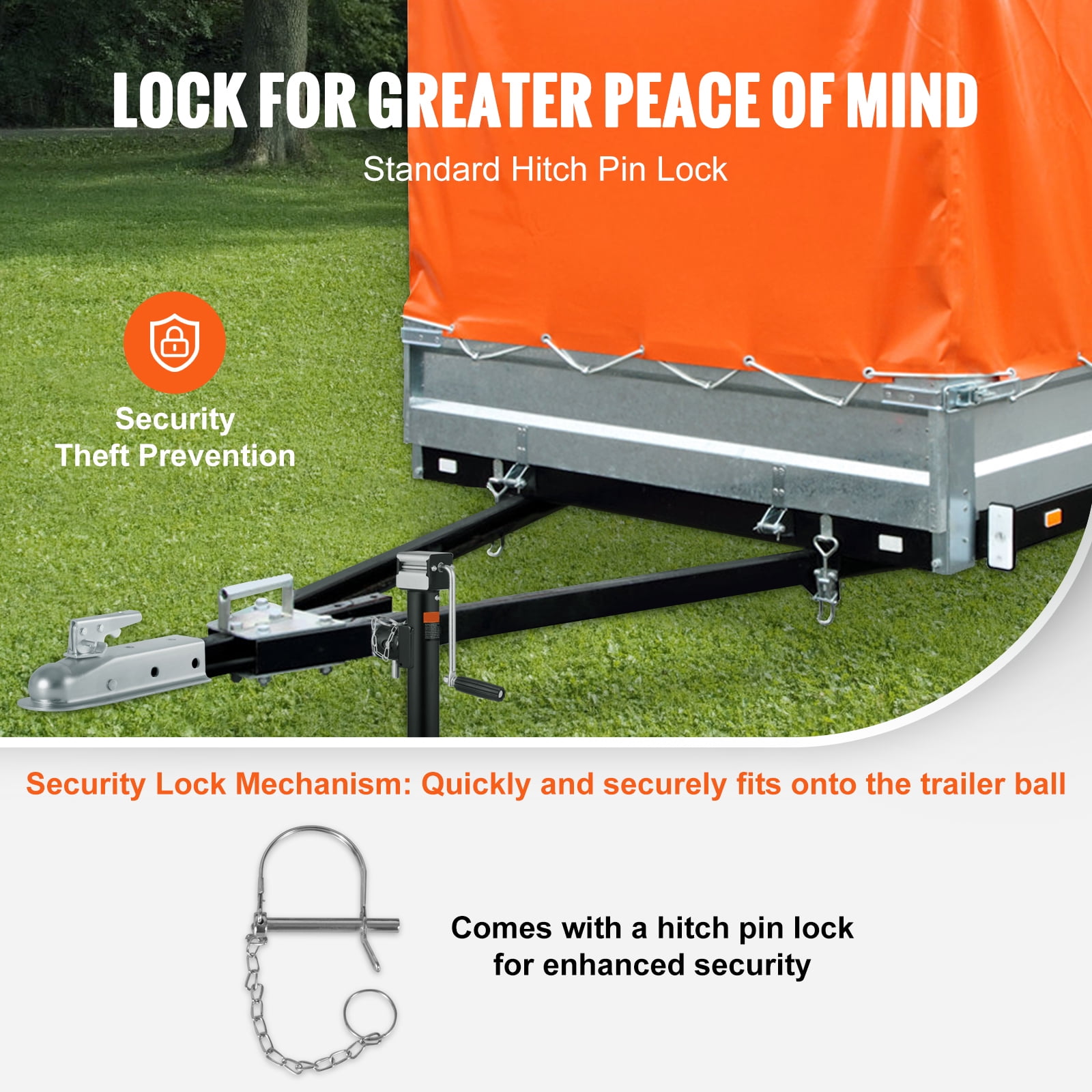 KFFKFF Straight Trailer Connector, Compatible with 2" Hitch Ball, 2" Channel Width, 3500 lbs Load Capacity, Durable Trailer Hitch Coupler for Towing Sedans,SUVs, with a Zinc-Coated Exterior
