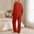 thumbnail image 6 of Yourumao Womens Fleece Pajama Sets for Women 2 Piece Fuzzy Long Sleeve with Long Pants Pjs Soft Cozy Winter Loungewear Pjs, 6 of 8