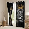 thumbnail image 3 of Feelyou Tribal Black Princess Black Out Curtains, Wildlife Lion King Curtains Pack of 2 (42x63 Each), Southwestern Bohemian Style Bedroom Curtains, Black Out Curtains Decor, 3 of 6