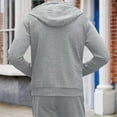 thumbnail image 4 of RYRJJ Men's Zip Up Hoodie Waffle Long Sleeve Casual Sweatshirt Jackets Drawstring Hooded Coat Outwear with Zipper Pockets(Gray,XXL), 4 of 9