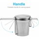 thumbnail image 5 of Colador de té y tapa de acero inoxidable, infusor de té con asas dobles para té de hojas sueltas, tazas de té, teteras, tazas de té-, 5 of 5