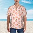 thumbnail image 2 of Teaboi Peach With Leaves for Men's Short Sleeve Hawaiian Shirt, Button Down Shirt for Beach Vacation,Medium, 2 of 7