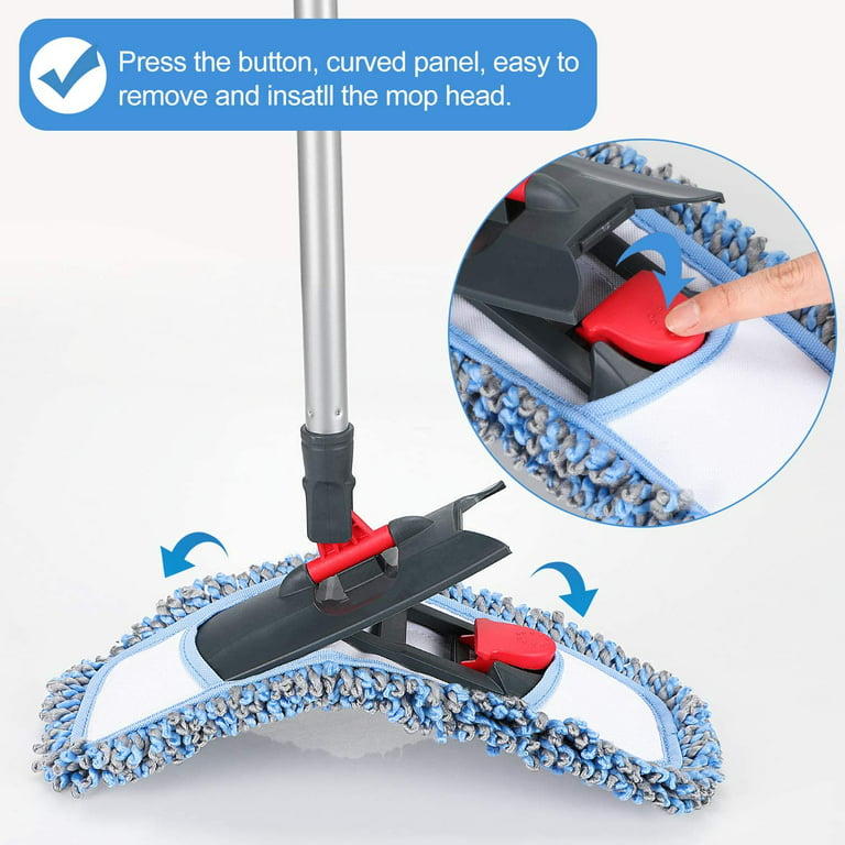 Eyliden Microffiber Dust Mop Dry & Wet Flat Mop for Tile Floor Marble  Cleaning