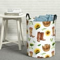 thumbnail image 6 of Rateoe Rustic Western Charm Pattern Round Laundry Hamper Basket, Tall Hamper Basket for Blanket Storage, Nursery Clothes Hamper for Laundry in Bedroom and College Dorm-Medium, 6 of 6