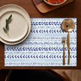 thumbnail image 5 of Blue Striped Geometric Pattern Summer Placemats Table Placemats Set Of 4-Linen Kitchen Washable Placemats Table Mats 11.8"x17.7" Non-Slip Heat Resistant, 5 of 6