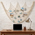 thumbnail image 6 of Coastal Style Fishing Net Wall Display Mesh with Sea Animal Ornaments,40*80in,Nautical Photo Hanging Decor, Vintage Wall Pendant for Bedroom Beach House Home Layout, 6 of 7