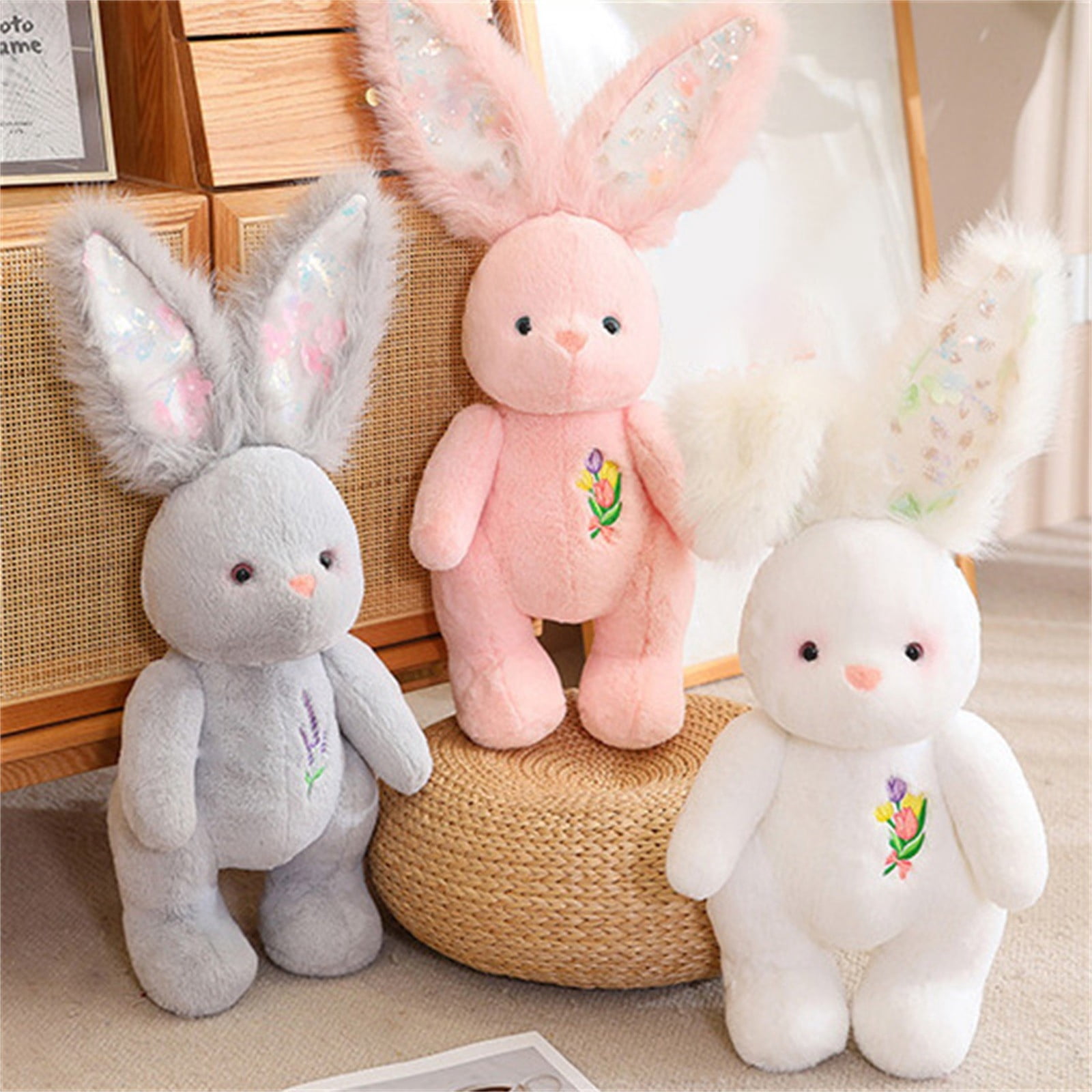 RUIG Rabbit Plush Toy, 23.6 inchs Easter Stuffed Animal Bunny Plush Animal Doll, Plush Rabbit Toy Bunnys Stuffed Animals for Girls Easter Animals on Party Birt