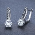 thumbnail image 3 of Creative 925 Silver Hoop Earring Cubic Zircon Women Party Jewelry A Pair, 3 of 5