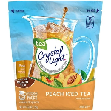 Crystal Light Tea Sticks, Peach, 16 Count/32 Quarts Packaging May Vary