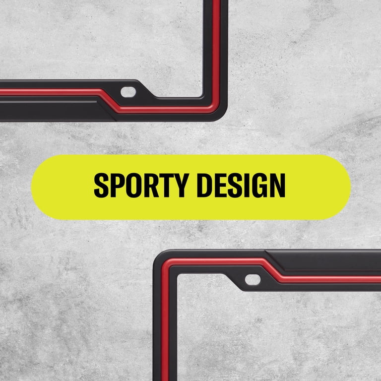 Auto Drive Black-Red Sport License Plate Frame photo 5