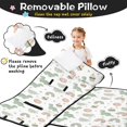 thumbnail image 3 of White Cartoon Dinosaurs Sweets Rainbows Teens Toddler Nap Mat with Pillow, Sleeping Mat Bag for Preschool Daycare 59"x22", 3 of 6