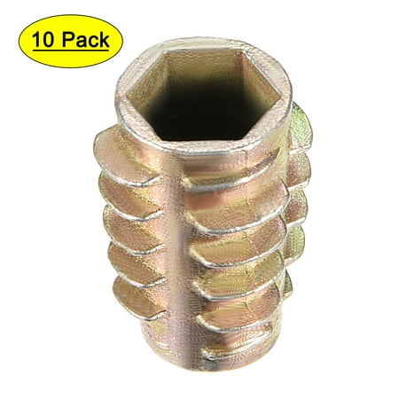

Threaded Insert Nuts Zinc Alloy Hex-Flush M8 Internal Threads 20mm Length 10pcs