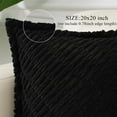 thumbnail image 2 of decorUhome Pack of 2 Corduroy Decorative Throw Pillow Covers 20x20 Inch with Splicing, Striped Broadside Throw Pillows for Couch Cushion Livingroom, Black, 2 of 9