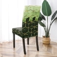 thumbnail image 3 of Chair Covers for Dining Room Set of 4, Spandex Stretch Dining Room Chair Cover, Removable Washable Kitchen Parsons Chair Covers Seat Slipcovers, Green Cubes, 3 of 6