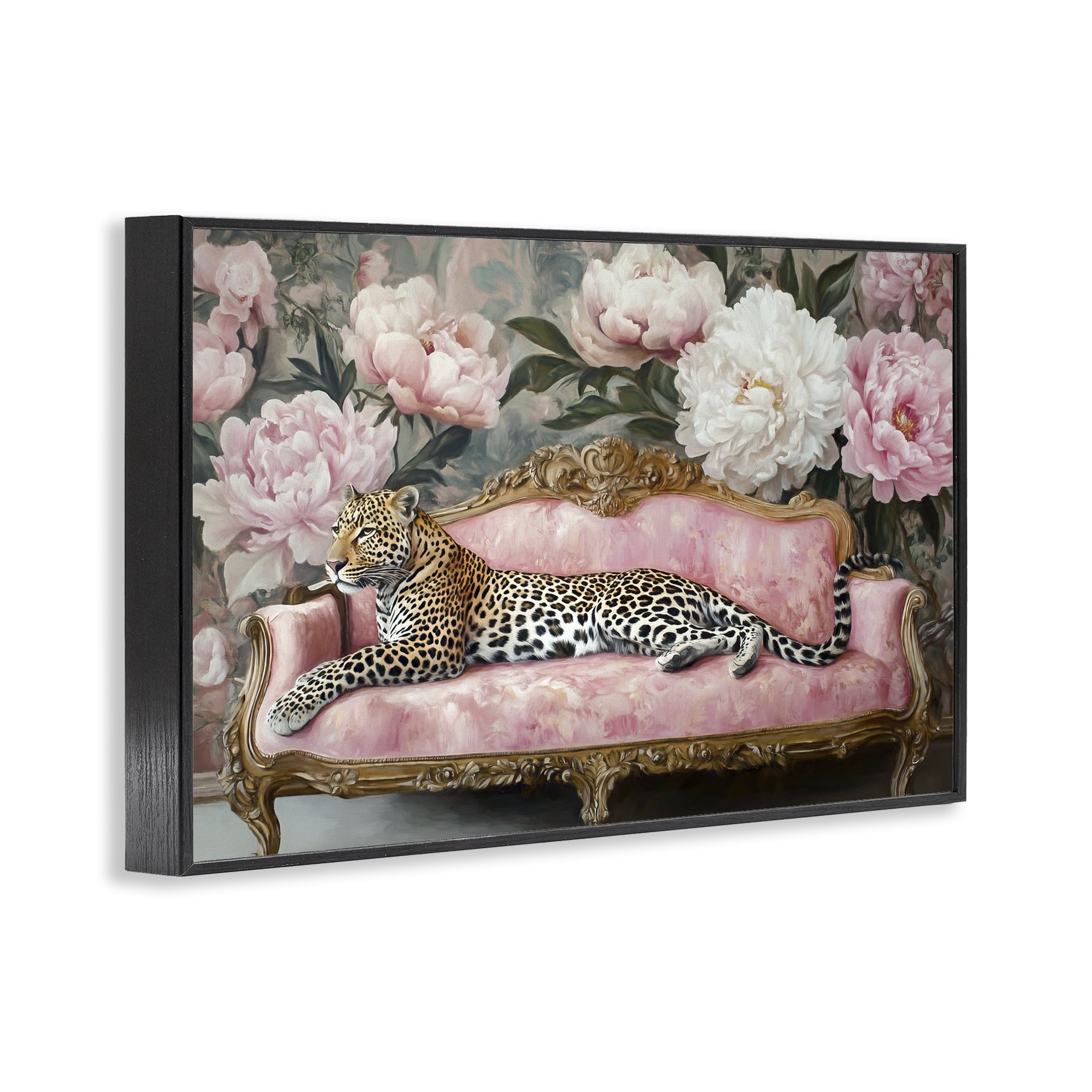 Stupell Industries Where The Leopard Dreams Black Framed Giclee Art, design by Tina LeCour