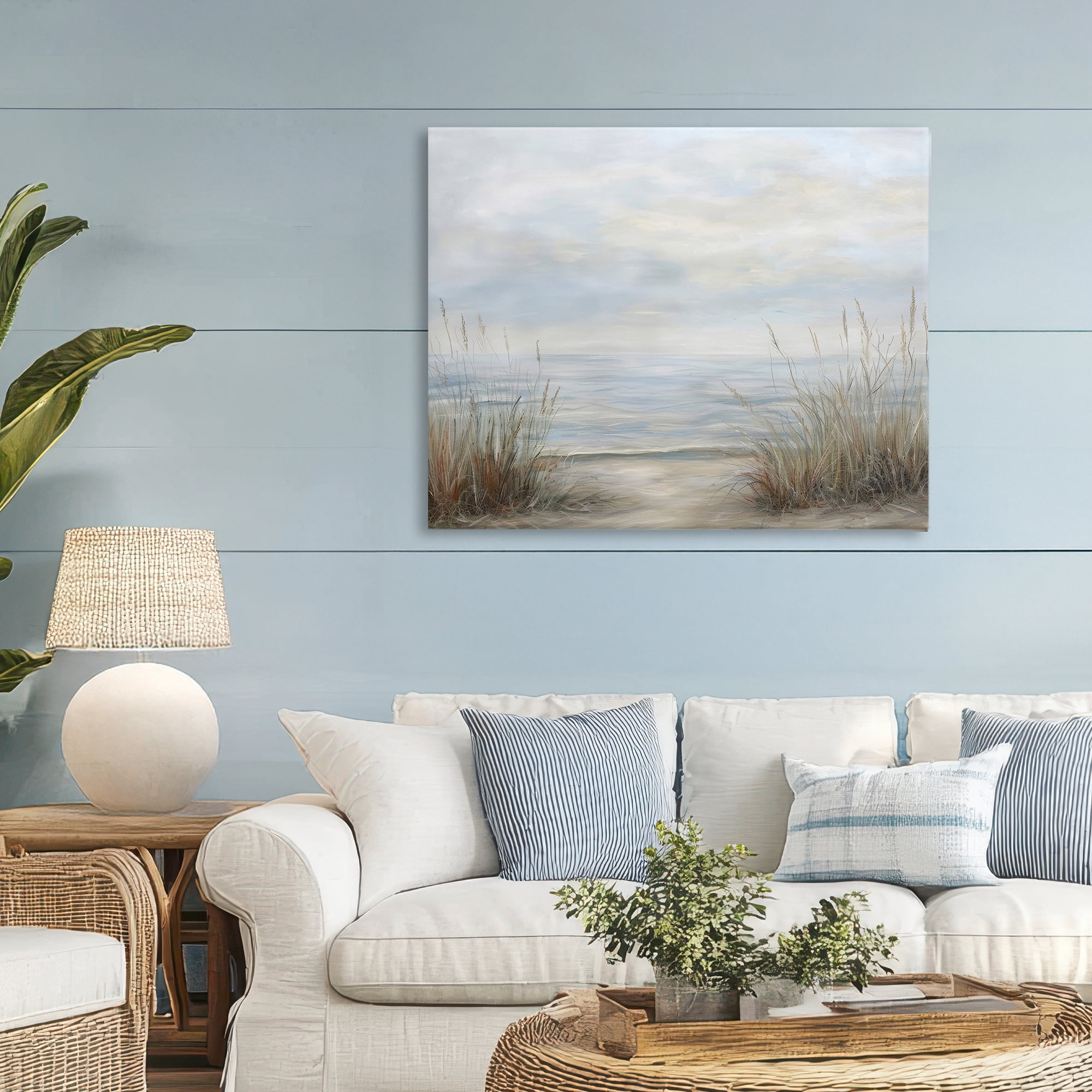 Stupell Industries Silent Beach with Seaside Dunes Canvas Wall Art, design by Petal Prints Design