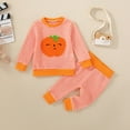 thumbnail image 2 of Gubotare Cute Fall Outfits for Toddler Girls Girls 2 Piece Outfits Graphic Long Sleeve Tops And Leggings Set Size 2T 3T (Orange,2-3 Years), 2 of 7