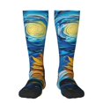 thumbnail image 1 of Balery Starry Night Sunflower Field Calcetines novedosos Calcetines deportivos Calcetines hasta la rodilla Calcetines de algodón Calcetines originales y geniales, 1 of 6
