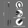 thumbnail image 4 of 2X Adaptador de Conector de Auriculares USB C A 3,5 mm 2 En 1, Cable de Audio con Carga Rápida PD 60W para Galaxy S21 S20 Ultra S20 Negro, 4 of 5